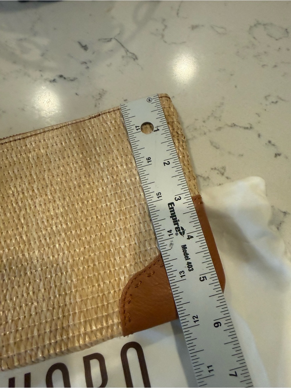 HOBO Tan Woven Wristlet with Brown Leather Ring Handle - Picture 15 of 16